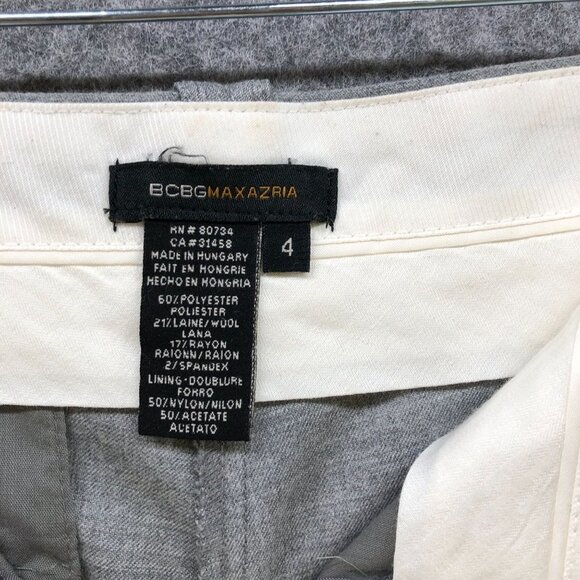 BCBGMaxazria Flare Dress Pants Womens 4 Mid Rise Light Gray Formal Y2K Career - Picture 8 of 11